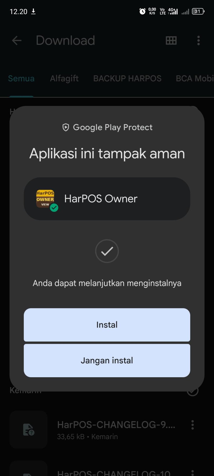 Google Play Protect: HarPOS Owner tampak aman
